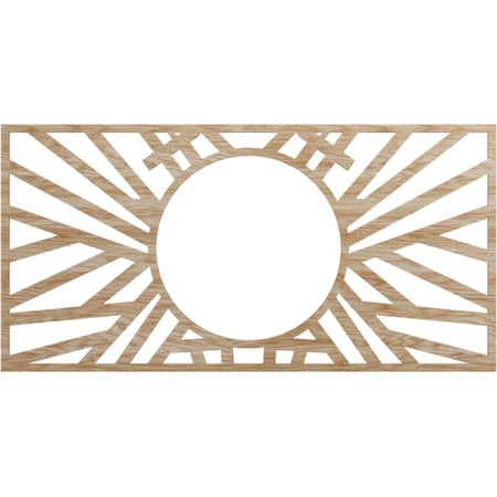Ekena Millwork Hoover Wood Fretwork Pierced Ceiling Medallion, Red Oak, 28"W x 14"H x 10 3/8"ID x 3/8"T CMWP28X14X0375HORO